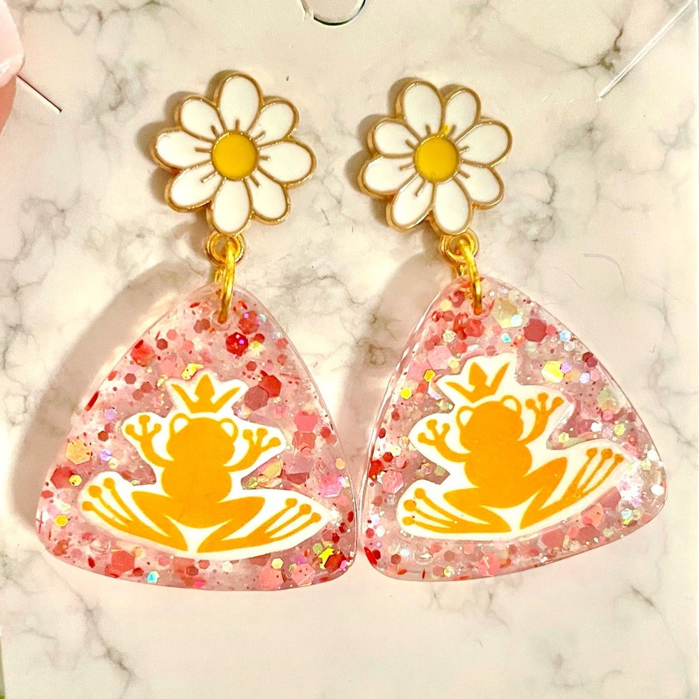 Frog Acrylic Earrings